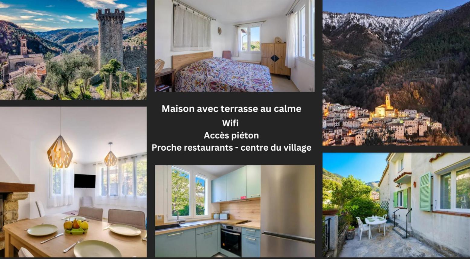 La Tiniera A Luceram - Maison Renovee 2023- Terrasse - Wifi - Village Des Creches 外观 照片
